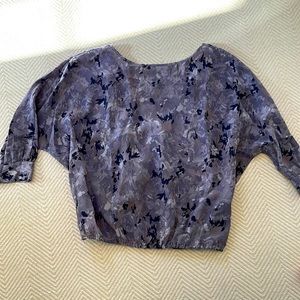 Joie Gray print cross back blouse